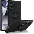 thumbnail image 1 of for Samsung Galaxy S24 Ultra Case, Liquid Silicone Soft Gel Rubber Slim Coverage with Ring Kickstand Car Mount Function Shockproof Protective Case for Samsung S24 Ultra 6.8", Black, 1 of 17
