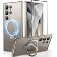 thumbnail image 1 of for Samsung Galaxy S24 Ultra Case with Magnetic Ring Stand,[Compatible with MagSafe][Military Drop Protection] Shockproof Protective Slim Phone Case for S24 Ultra, Clear Grey, 1 of 9