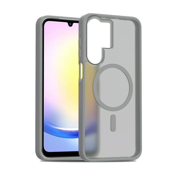 for Samsung Galaxy S24 Ultra Case: Magnetic Translucent Matte Shockproof Slim Compatible with MagSafe - Military Grade Drop Proof Hard Back Anti-Fingerprint Protective Cell Phone Cover,Gray