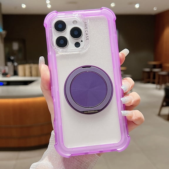for Samsung Galaxy S24 Ultra Case with Ring Holder Stand, Secure Hand Grip, Military-Grade Dop Protection Shockproof 3-in-1 Design Matte Frosted Magnetic Back Case for Samsung Galaxy S24 Ultra, Purple