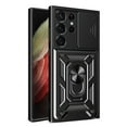 thumbnail image 1 of for Samsung Galaxy S24 Ultra Case, with Ring Kickstand and Camera Protection,Heavy Duty Protective Shockproof Protective Rubber PC Phone Back Cover for Samsung Galaxy S24 Ultra, Black, 1 of 10