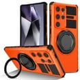 thumbnail image 1 of For Samsung Galaxy S24 Ultra Case with Ring Stand,360°Rotatable Ring Holder Magnetic Kickstand,2-Layer Full Body Heavy Duty Shockproof Rugged,Non-Slip Protective Phone Case forSamsung S24 Ultra,Orange, 1 of 11