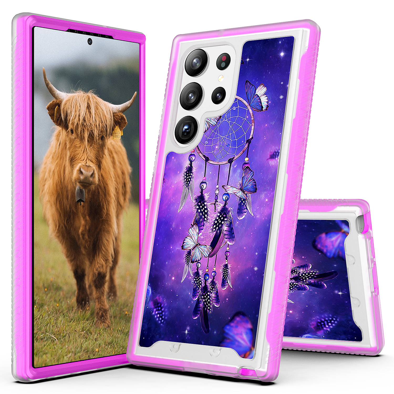 Samsung Galaxy S24 Ultra Case, Rosebono Hybrid Graphic Design Pattern