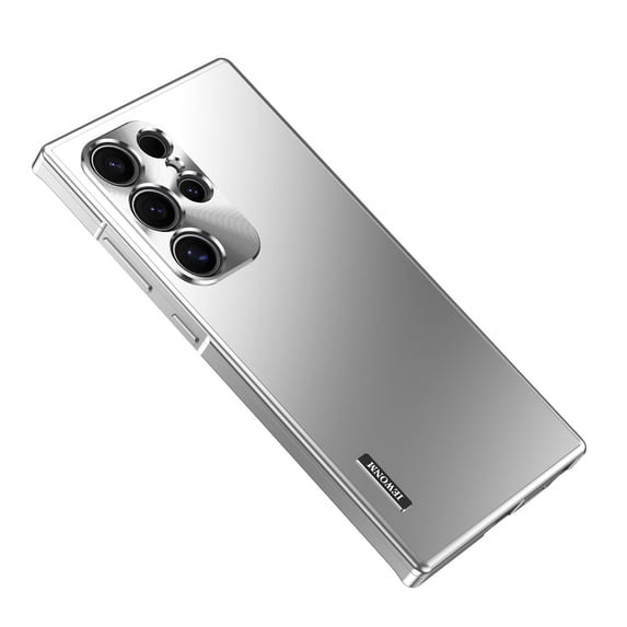 For Samsung Galaxy S24 Ultra Case, Rugged Alloy Frame Hard PC Shockproof Full Protective Drop Proof Anti-Scratch Slim Fit Bumper Phone Case for Samsung Galaxy S24 Ultra, Silver