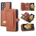 thumbnail image 1 of for Samsung Galaxy S24 Ultra Case, for Samsung S24 Ultra Wallet Case, Premium PU Leather [Magnetic Flip] [Zipper Pocket] [Wristband] [Card Holder] Detachable Case for Galaxy S24 Ultra, Brown, 1 of 12