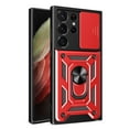 thumbnail image 1 of For Samsung Galaxy S24 Ultra Case with Sliding Camera Lens Cover and Ring Kickstand Heavy Duty Military Grade Rugged Protection Shockproof Back Phone Cover for Samsung Galaxy S24 Ultra, Red, 1 of 10