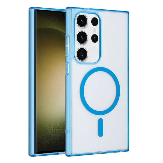 Samsung Galaxy S24 Ultra Case, Slim 100% Fit Magnetic Charger Compatible Shock Resistant Blue