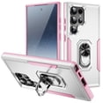 thumbnail image 1 of for Samsung Galaxy S24 Ultra Case, Slim Fit Military Grade Drop Tested Dual Layer Shockproof Case with 360 Ring Holder Kickstand Protective Rugged Car Magnetic Non-Slip Phone Case,White+Pink, 1 of 10