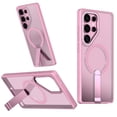 thumbnail image 1 of for Samsung Galaxy S24 Ultra Case with Stand, Compatible with MagSafe, Magnetic Kickstand Case for S24 Ultra, Military-Grade Protection Shockproof Case, Clear Acrylic + Soft TPU Material, Pink, 1 of 6