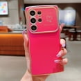 thumbnail image 1 of for Samsung Galaxy S24 Ultra Case for Women & Girls, Cute Wave Design with Curly Shape, Heart Pattern, Raised Camera Protection, Luxury Plating, Shockproof Protective Phone Cover, Red, 1 of 8