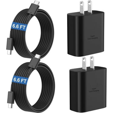 JOZASHON 45W USB-C Super Fast Charger,2pack Android Phone Wall Charger Block Adapter with 6.6ft Cord for Samsung Galaxy S25/S24 Ultra/S24/S23 Ultra/S23/S22/S21/S20/Note 10/20, Galaxy Tab