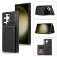 thumbnail image 1 of for Samsung Galaxy S24 Ultra, Classic PU Leather Case with Magnetic Clasp Card Slots Stand Function Durable Shockproof Soft TPU Phone Case Back Cover with Car Magnetic for S24 Ultra, Black, 1 of 9
