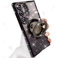 thumbnail image 1 of for Samsung Galaxy S24 Ultra Glitter Kickstand Case, [Compatible with MagSafe] Girl Woman Makeup Mirror Cute Bling Rhinestones Cover Camera Lens Protector Ring Stand for S24 Ultra (Black), 1 of 9