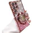 thumbnail image 1 of for Samsung Galaxy S24 Ultra Glitter Kickstand Case, [Compatible with MagSafe] Girl Woman Makeup Mirror Cute Bling Rhinestones Cover Camera Lens Protector Ring Stand for S24 Ultra (Pink), 1 of 10