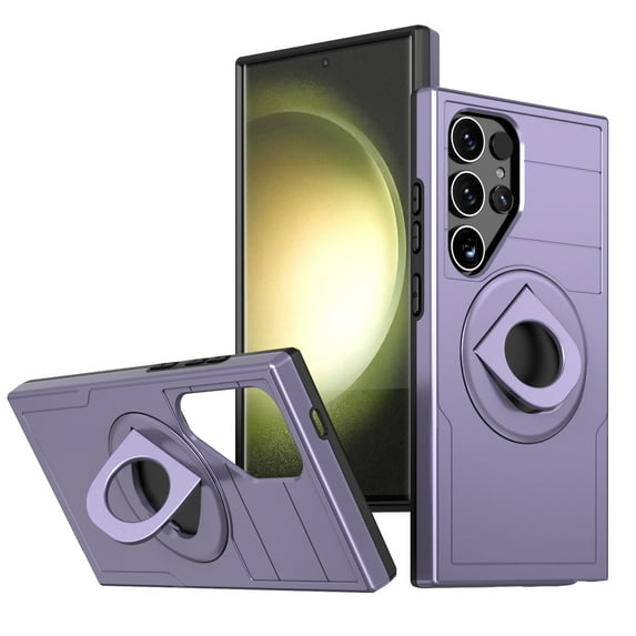 for Samsung Galaxy S24 Ultra Hybrid Case, Compatible with MagSafe 360 Rotating Strong Magnetic Bracket Shockproof Drop Protective Ultra Slim Phone Case for Samsung Galaxy S24 Ultra, Purple