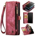 thumbnail image 1 of Samsung Galaxy S24 Ultra Leather Detachable Wallet Zipper Case with 8 Card Slots Holder Magnetic case for Samsung Galaxy S24 Ultra Flip Wallet Handle Wrist Strap Shockproof Pocket Handbag,
Red, 1 of 7