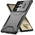 thumbnail image 1 of for Samsung Galaxy S24 Ultra, Luxury Sliding Camera Cover Soft TPU + Hard PC Shockproof Drop Protective Hybrid Stylish Ultra Slim Frosted Anti-slip Grip Case for Samsung Galaxy S24 Ultra, Black, 1 of 7