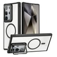 thumbnail image 1 of for Samsung Galaxy S24 Ultra Magnetic Case, [Compatible with MagSafe] Full Body Phone Case with Built-in Lens Stand and Anti-Scratch Camera Lens Protector, Shockproof Bumper Clear Cover, Black, 1 of 7