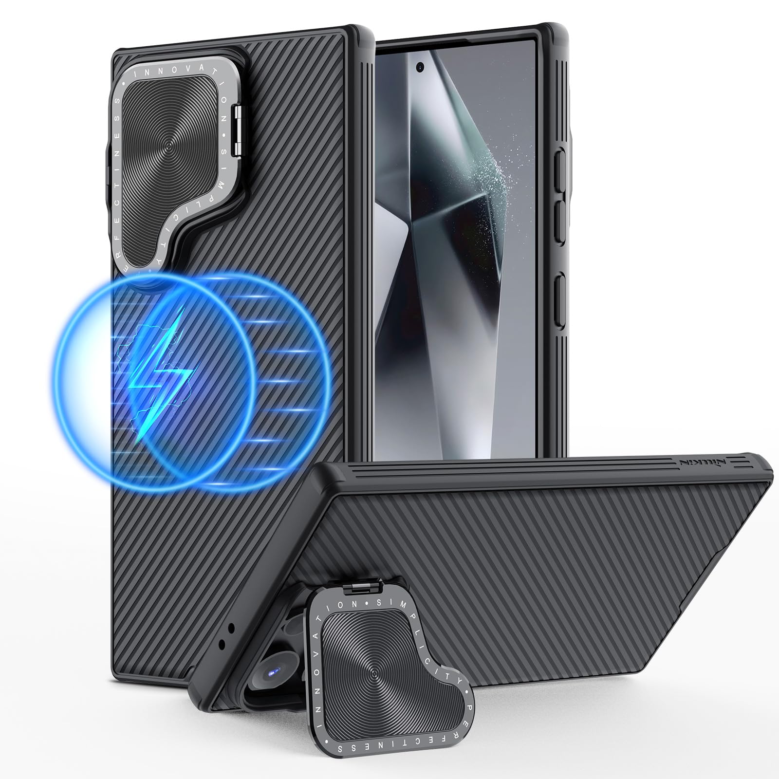 for Samsung Galaxy S24 Ultra Magsafe Case with Kichstand Camera Cover