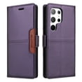 thumbnail image 1 of For Samsung Galaxy S24 Ultra PU Leather Wallet Phone Case,Flip Folding Kickstand,With Card Slots & Cash Pocket,Shockproof Anti-fall Rugged Anti-fall Ultra Slim Phone Case Cover,Purple, 1 of 8