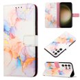 thumbnail image 1 of for Samsung Galaxy S24 Ultra PU Leather Wallet case, Marble Pattern Credit Card Holder,Flip Folio Book Kickstand Cover Women Men with Long + Short Strap for Samsung Galaxy S24 Ultra, Colored, 1 of 6