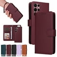 thumbnail image 1 of for Samsung Galaxy S24 Ultra Removable Wallet Case, Premium PU Leather Flip Cover with [RFID Blocking][ Detachable Card Holder][Stand Function][Wrist Strap] Shockproof Protectove Phone Cover,Winered, 1 of 10