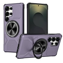 for Samsung Galaxy S24 Ultra Rugged Case with Stand, Secure Ring Holder, Compatible with Mag-Safe, Heavy Duty Shockproof Drop Resistant Hybrid Cover for Samsung Galaxy S24 Ultra, Deeppurple