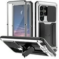 thumbnail image 1 of for Samsung Galaxy S24 Ultra Rugged Metal Case, with Screen Protector Kickstand Camera Sliding Cover for S24 Ultra Full Cover Military Sturdy Armor Shockproof Dorp Test Cover for Outdoor, Silver, 1 of 7