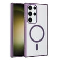 thumbnail image 1 of For Samsung Galaxy S24 Ultra / SM-928 Hard Crystal Back Transparent Edge Camera Protection Magnetic Car Mount Holder Magsafe Wireless Charging Shockproof Hybrid Case Cover Purple, 1 of 6