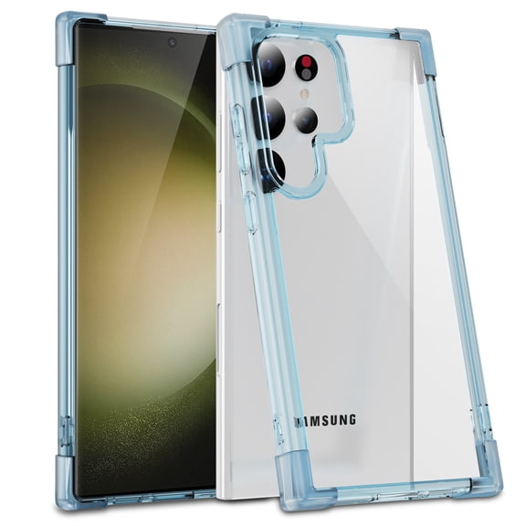 for Samsung Galaxy S24 Ultra Transparent Back Case, Stylish Frosted Lightweight Drop Protective Ultra Slim Shockproof Anti-scratch Anti-fingerprint Back Case Cover for Samsung Galaxy S24 Ultra, Blue