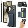 thumbnail image 1 of for Samsung Galaxy S24 Ultra Wallet Case with Card Holder - PU Leather Case for Women & Girls, Wrist Hand Strap, Secure Finger Ring, Shockproof Protective Phone Cover for Galaxy S24 Ultra, Blue, 1 of 7