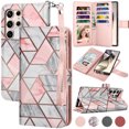 thumbnail image 1 of For Samsung Galaxy S24 Ultra Wallet Case, Ebizware Galaxy S24 Ultra Magnetic Leather Wallet Phone Case with Credit Card Slots Holder and Kickstand Folio Flip Detachable Cover - Marble, 1 of 9
