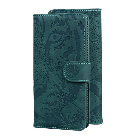 for Samsung Galaxy S24 Ultra Wallet Case, Flip Case PU Leather Embossed Folio Magnetic Kickstand Case Cover with Card Slots for Samsung Galaxy S24 Ultra, Green