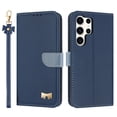 thumbnail image 1 of for Samsung Galaxy S24 Ultra Wallet Case, Magnetic Closure & Adjustable Kickstand & Card Slots & Shoulder Strap & Wrist Strap Full Body Protection Rugged Phone Case for Galaxy S24 Ultra, Darkblue, 1 of 10