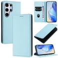 thumbnail image 1 of for Samsung Galaxy S24 Ultra Wallet Case with RFID Blocking Card Slots, Fashion PU Leather Flip Kickstand Magnetic Phone Cover Women Men, Support Wireless Charging, Full Body Protection - Skyblue, 1 of 11