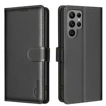 for Samsung Galaxy S24 Ultra Wallet Case, with [RFID Blocking] Card Slots Strong Magnetic PU Leather Flip Fold Protective Adjustable Kickstand Phone Case for Samsung Galaxy S24 Ultra - Black