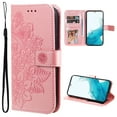 thumbnail image 1 of for Samsung Galaxy S24 Ultra Wallet Case for Women, with Card Holder Embossed Mandala Flower Flip PU Leather Magnetic Protective Kickstand Cover with Lanyard for Samsung Galaxy S24 Ultra, Rosegold, 1 of 9