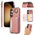 thumbnail image 1 of for Samsung Galaxy S24 Wallet Case with Card Holder - PU Leather Case for Women & Girls, Wrist Hand Strap, Secure Finger Ring, Shockproof Protective Phone Cover for Galaxy S24, Pink, 1 of 6
