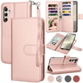thumbnail image 1 of For Samsung Galaxy S24 Wallet Case, Ebizware Galaxy S24 Magnetic Leather Wallet Phone Case with Credit Card Slots Holder and Kickstand Folio Flip Detachable Cover - Rose Gold, 1 of 9