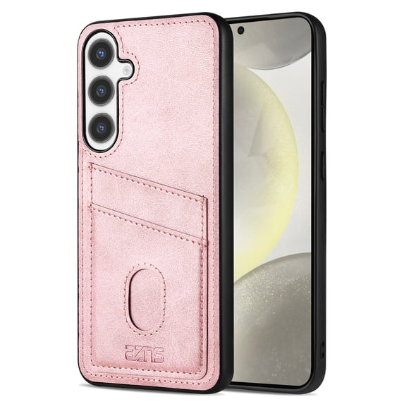 for Samsung Galaxy S24 Wallet Case, Men's Luxury Elegant PU Leather with Card Holder Slots Flexible Bumper Rugged Non-Slip Grip Shockproof Cover Phone Cases for Samsung Galaxy S24,Pink