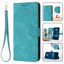 for Samsung Galaxy S24 Wallet Case with Wrist Strap, PU Leather Purse Shockproof Full Protective Phone Cover with Card Slots Magnetic Clasp Flip Stand Case for Galaxy S24, Green