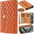 thumbnail image 1 of for Samsung Galaxy S24Ultra Crossbody Wallet Style Leather Phone Case Purse Bag, Classic Rhombus Plaid Triple-Fold Flip Cover, Multi Card Holder Slot, Magnetic Closure, Hand Lanyard + Shoulder Strap, 1 of 8