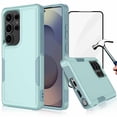 thumbnail image 1 of For Samsung Galaxy S25 5G Phone Case, with Tempered Glass Screen Protector, Heavy Duty Rugged Shockproof Full Body Protection Sturdy Durable Cover Cute Bumper for Galaxy S25 5G -Green, 1 of 6