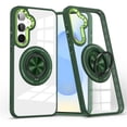 thumbnail image 1 of For Samsung Galaxy S25+ 5G Transparent Case (Compatible With MagSafe)  With 360° Rotation Invisible Magnetic O-Ring Stand Military-Grade Shockproof Phone Case,Green,For Galaxy S25+  (5G）, 1 of 7