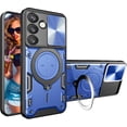 thumbnail image 1 of for Samsung Galaxy S25 6.17"  Case with Magnetic Ring Kickstand, Rugged Military Grade Shockproof Case with Slide Camera Lens Cover for Samsung Galaxy S25 JS-Blue, 1 of 10