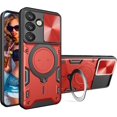 thumbnail image 1 of for Samsung Galaxy S25 6.17"  Case with Magnetic Ring Kickstand, Rugged Military Grade Shockproof Case with Slide Camera Lens Cover for Samsung Galaxy S25 JS-Red, 1 of 10