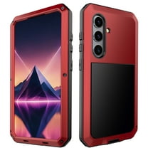 For Samsung Galaxy S25 Aluminum Alloy Metal Case,Heavy Duty Full Body with Built-in Screen Protector Shockproof Dustproof Screw Bumper Drop Protective Case For Samsung Galaxy S25 ,Red