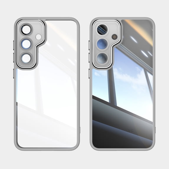 for Samsung Galaxy S25 Anti-Scratch Back Case, Luxury Clear Back Shockproof Drop Protective Ultra Slim Lightweight Anti-Yellowing Anti-Scratch Phone Case Cover for Samsung Galaxy S25, Gray