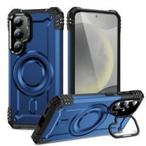 for Samsung Galaxy S25 Armor Case with Kickstand, Luxury Military-Grade Protection Heavy Duty Magnetic Phone Case, Compatible with MagSafe Accessories, for Samsung Galaxy S25 - Blue