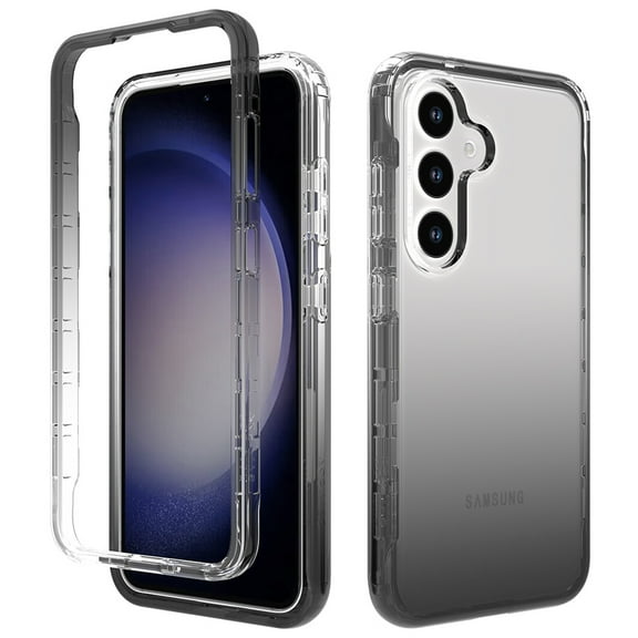 For Samsung Galaxy S25+ Case Clear,Hybrid 2 in 1 with TPU Bumper Lightweight Shockproof Heavy Duty Protection Anti-Yellow Sturdy Slim Fit Cover For Samsung Galaxy S25+,Black